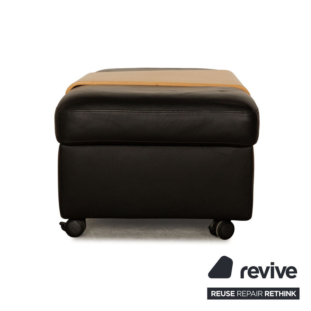 Stressless Arion Leder Hocker Schwarz manuelle Funktion Stauraum