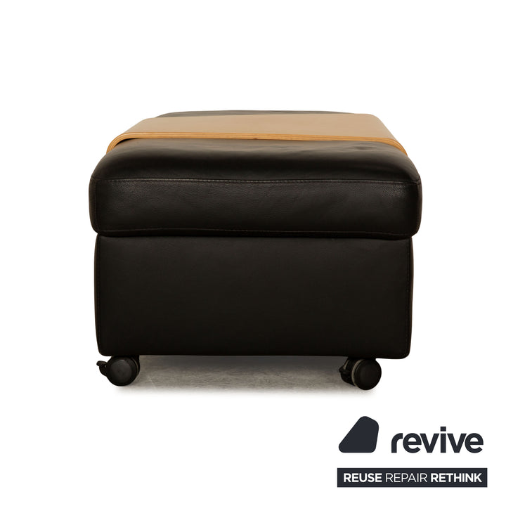 Stressless Arion Leder Hocker Schwarz manuelle Funktion Stauraum