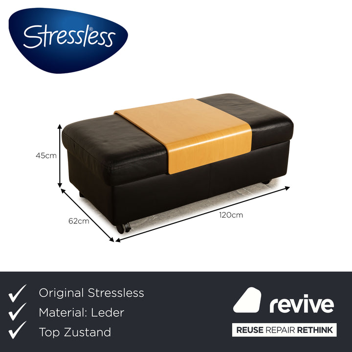 Stressless Arion Leder Hocker Schwarz manuelle Funktion Stauraum