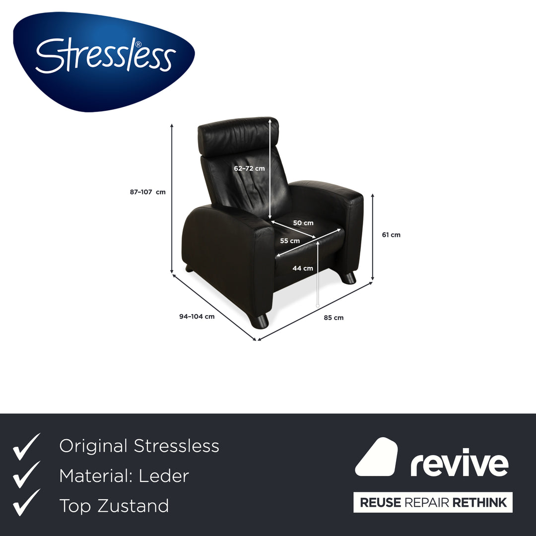 Fauteuil inclinable Stressless Arion en cuir noir à commande manuelle