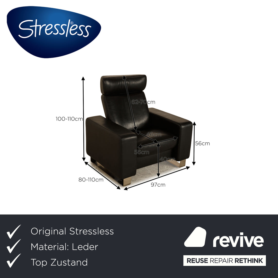 Stressless Arion Leather Armchair Black manual function