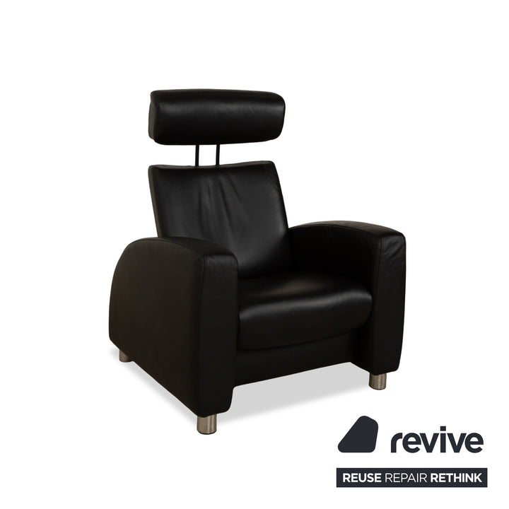 Stressless Arion Leather Armchair Black Manual Function Couch