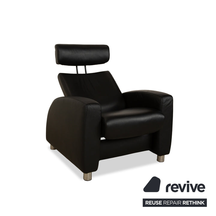 Stressless Arion Leather Armchair Black Manual Function Couch