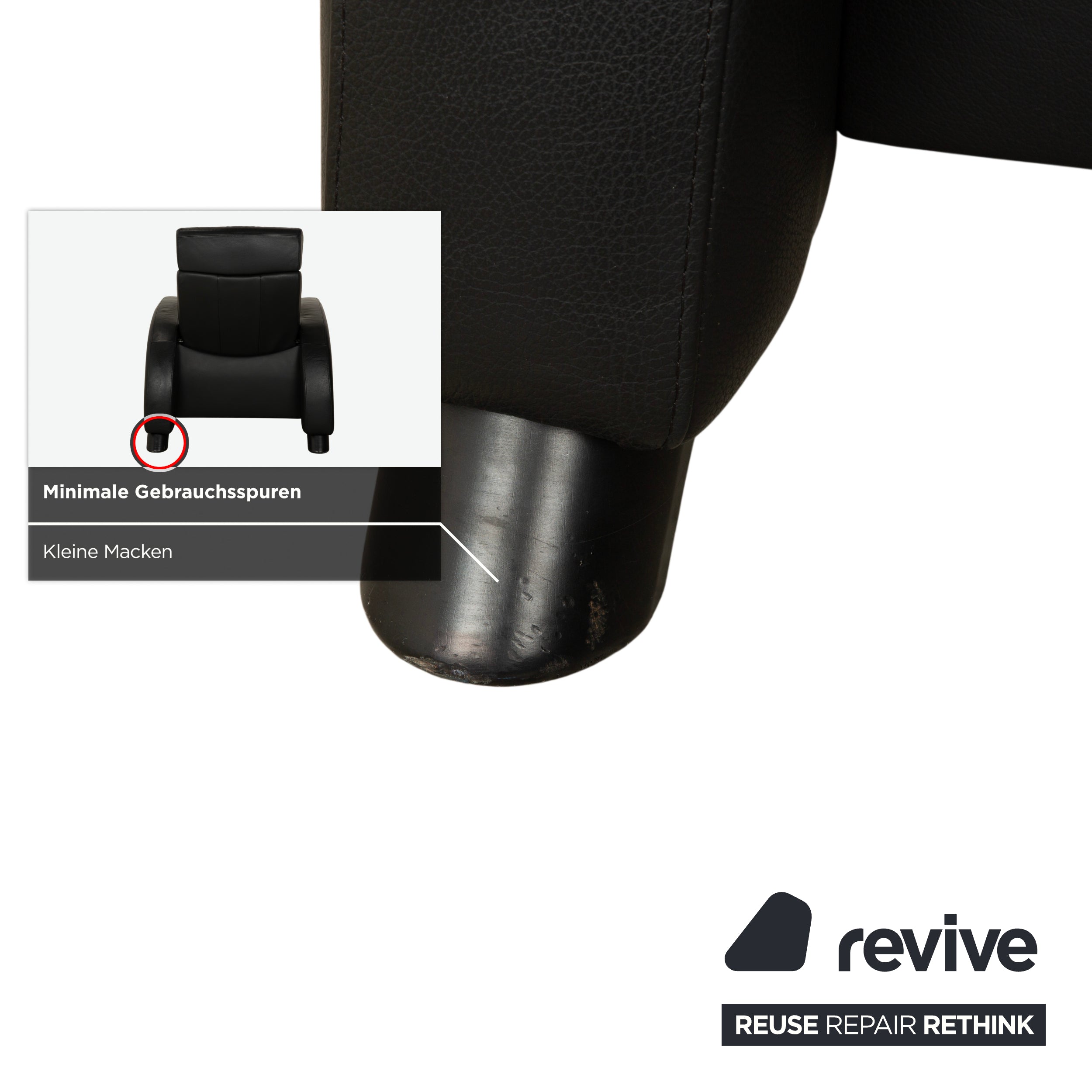 Fauteuil inclinable Stressless Arion en cuir noir à commande manuelle