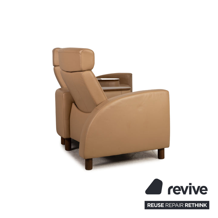 Stressless Arion Leder Sofa Beige Viersitzer Couch Funktion