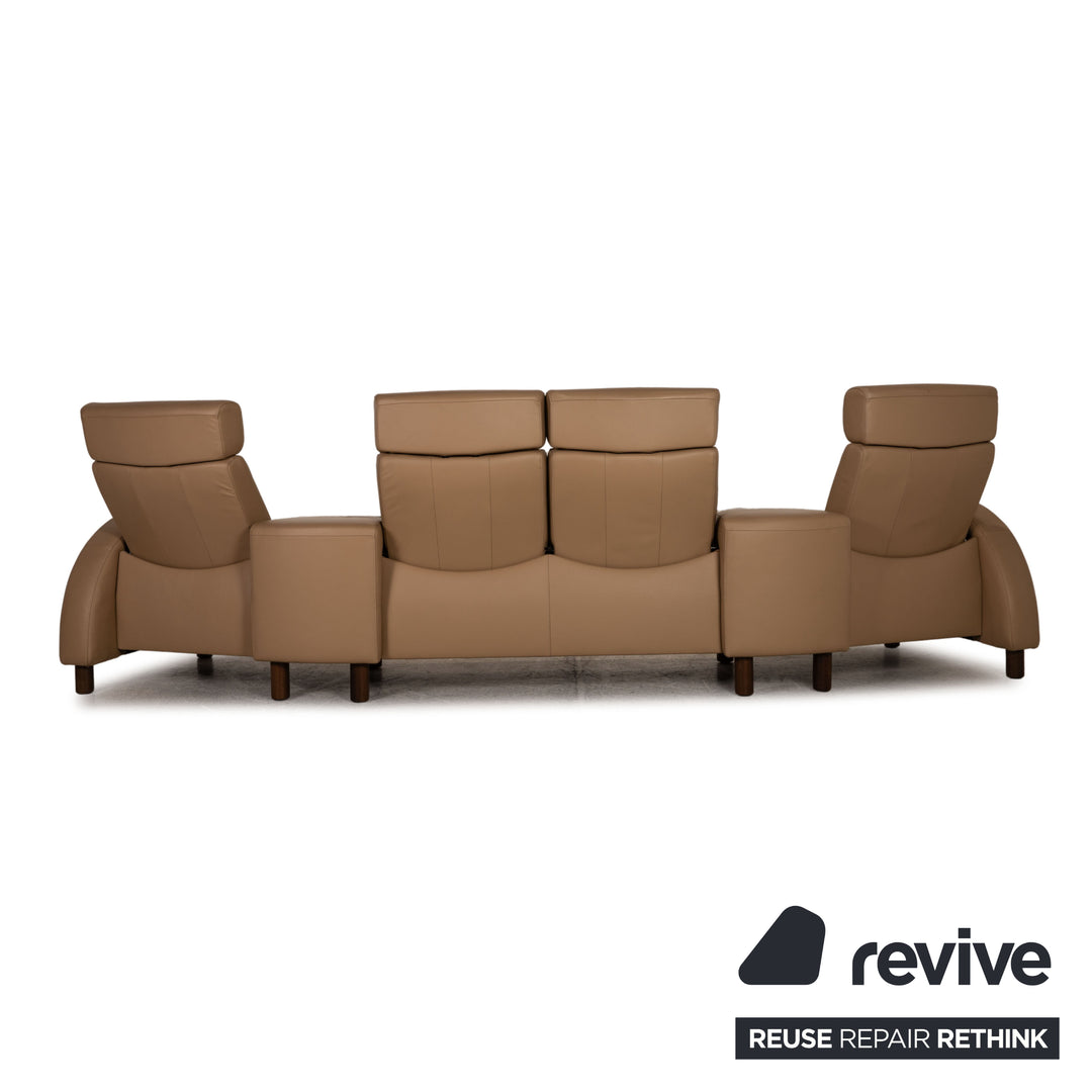 Stressless Arion Leder Sofa Beige Viersitzer Couch Funktion