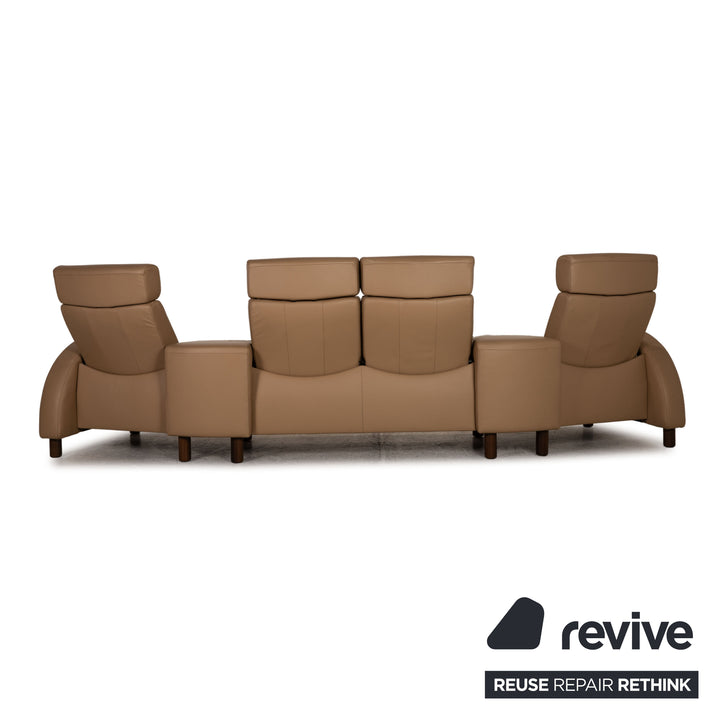 Stressless Arion Leder Sofa Beige Viersitzer Couch Funktion