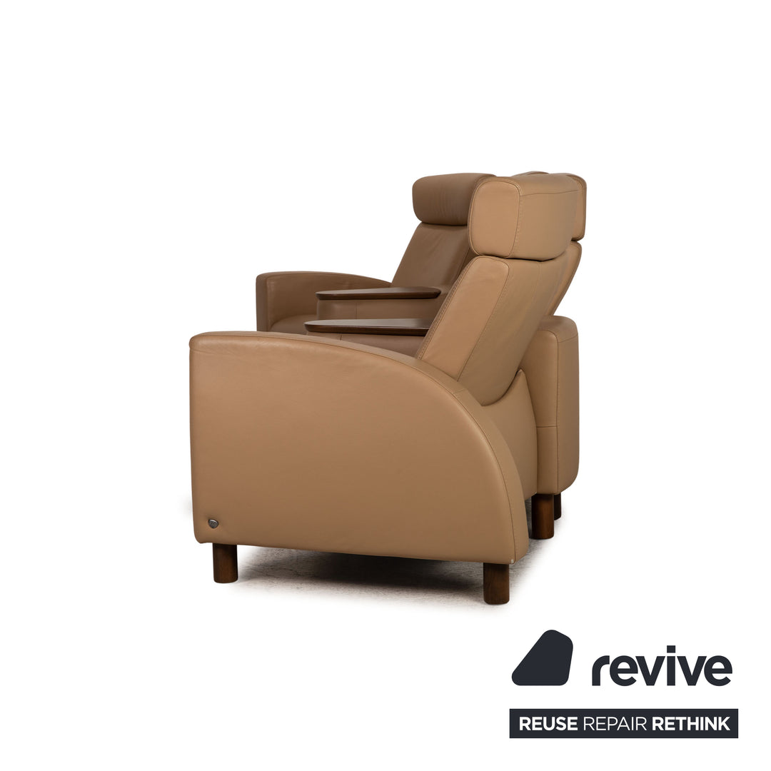 Stressless Arion Leder Sofa Beige Viersitzer Couch Funktion