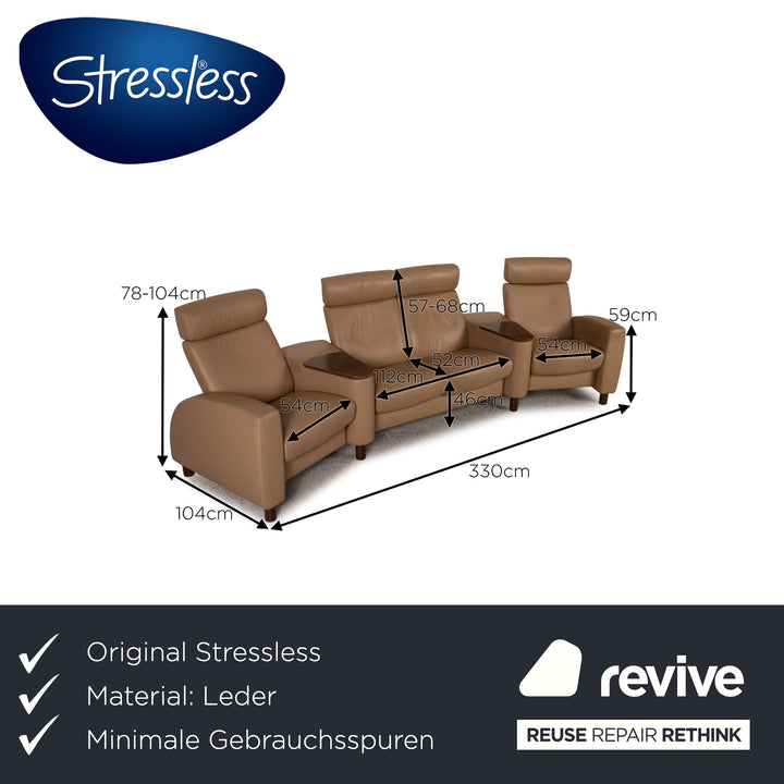 Canapé en cuir stressless Arion beige à quatre places