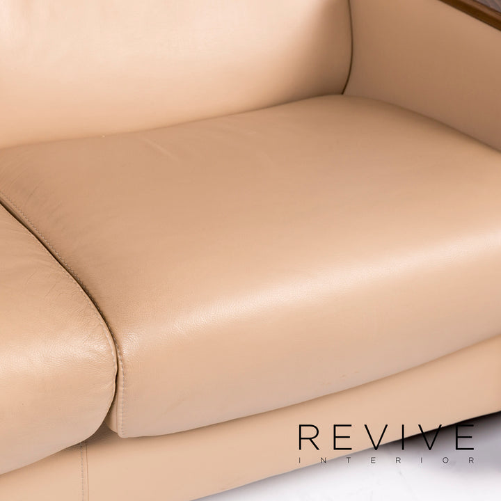 Stressless Arion Leather Sofa Beige Four-Seater Home Cinema Function Reclining Function Couch