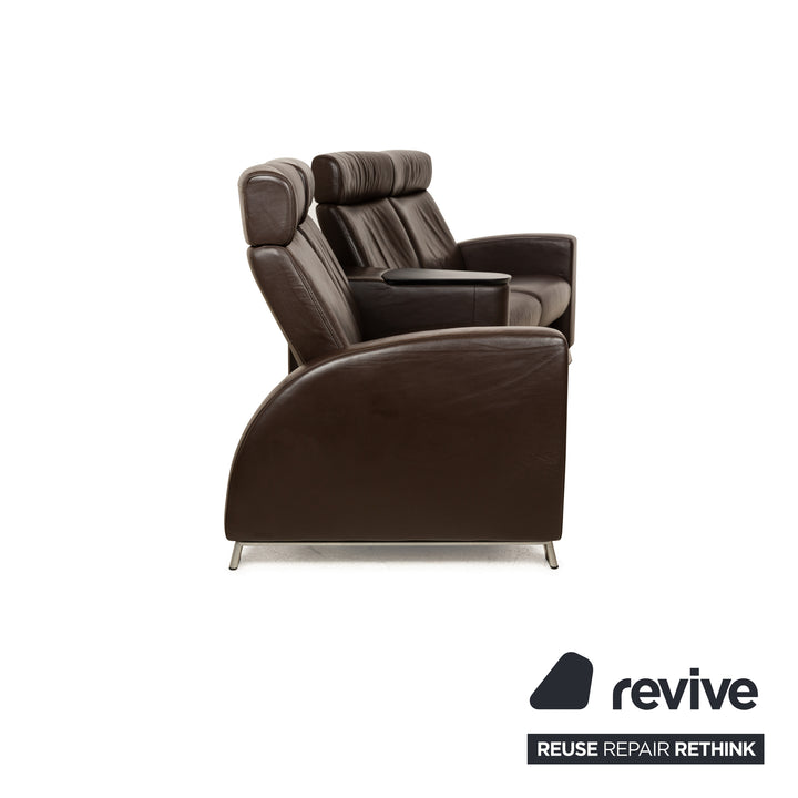 Ensemble canapé quatre places en cuir Stressless Arion marron foncé avec fonction manuelle