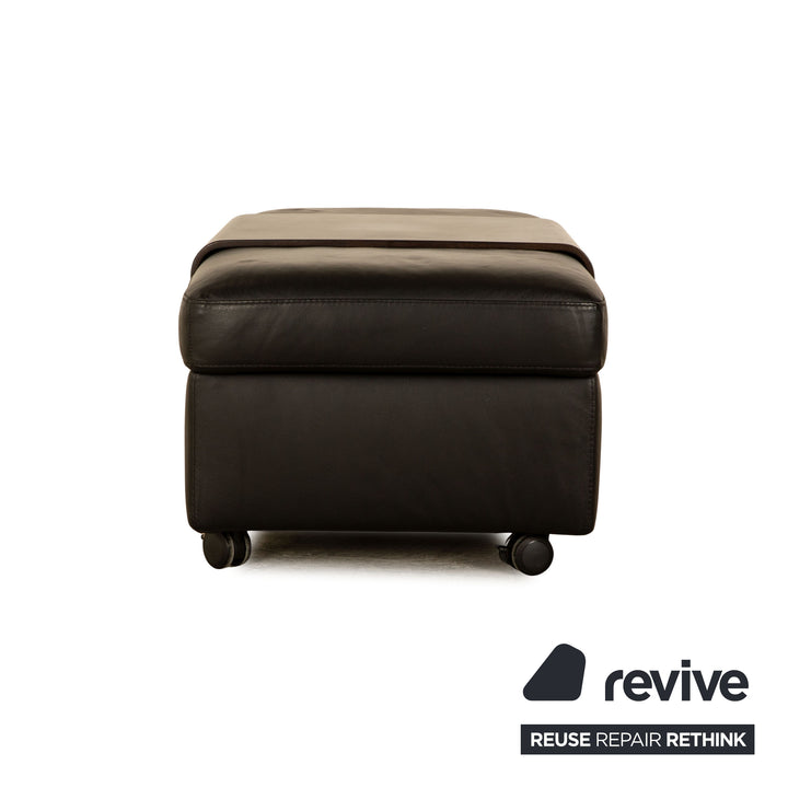 Stressless Arion Leder Sofa Garnitur Schwarz Viersitzer Hocker Couch manuelle Funktion