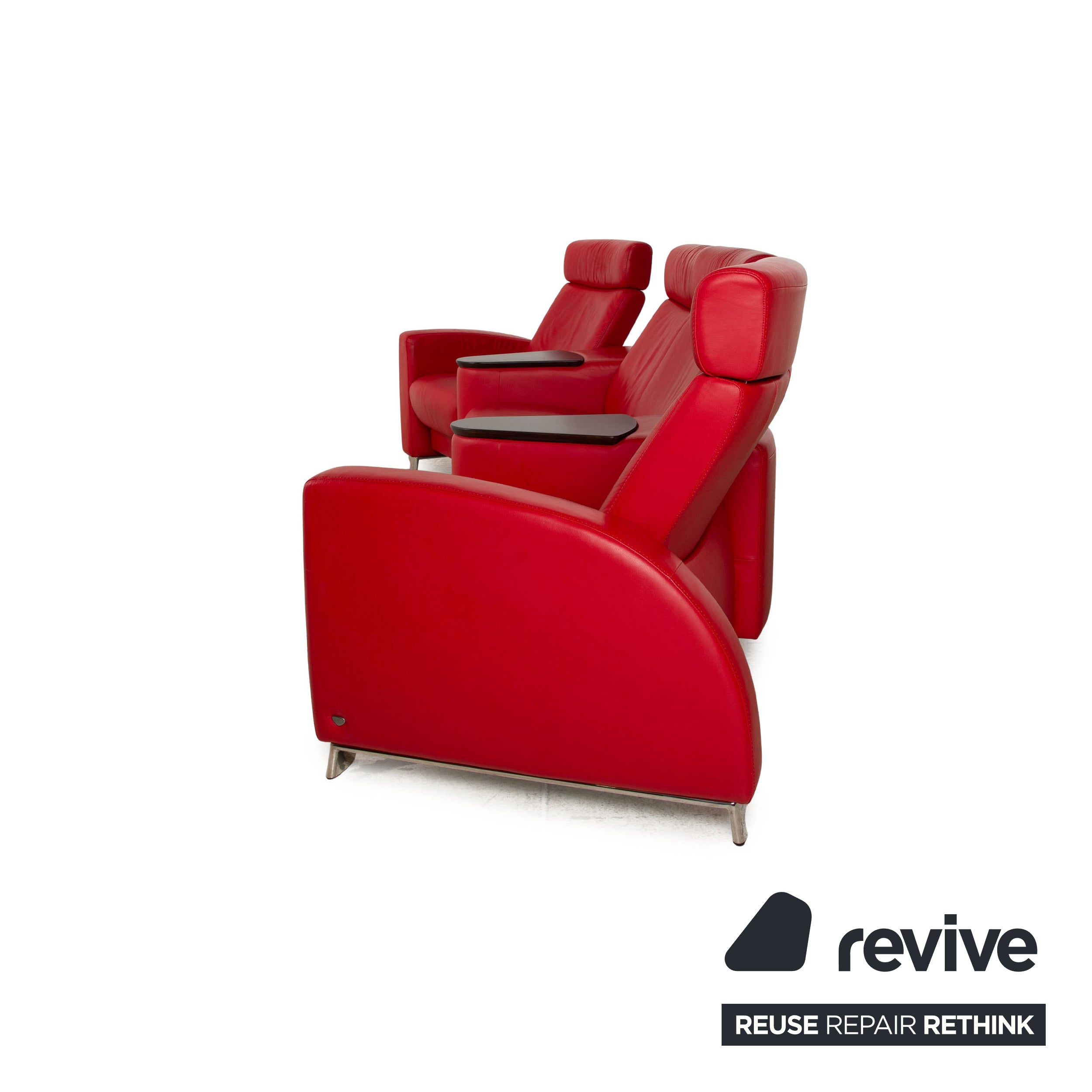 Stressless Arion Canapé en Cuir Rouge Quatre Places Home Cinéma Fonction Relax Fonction Manuelle Canapé