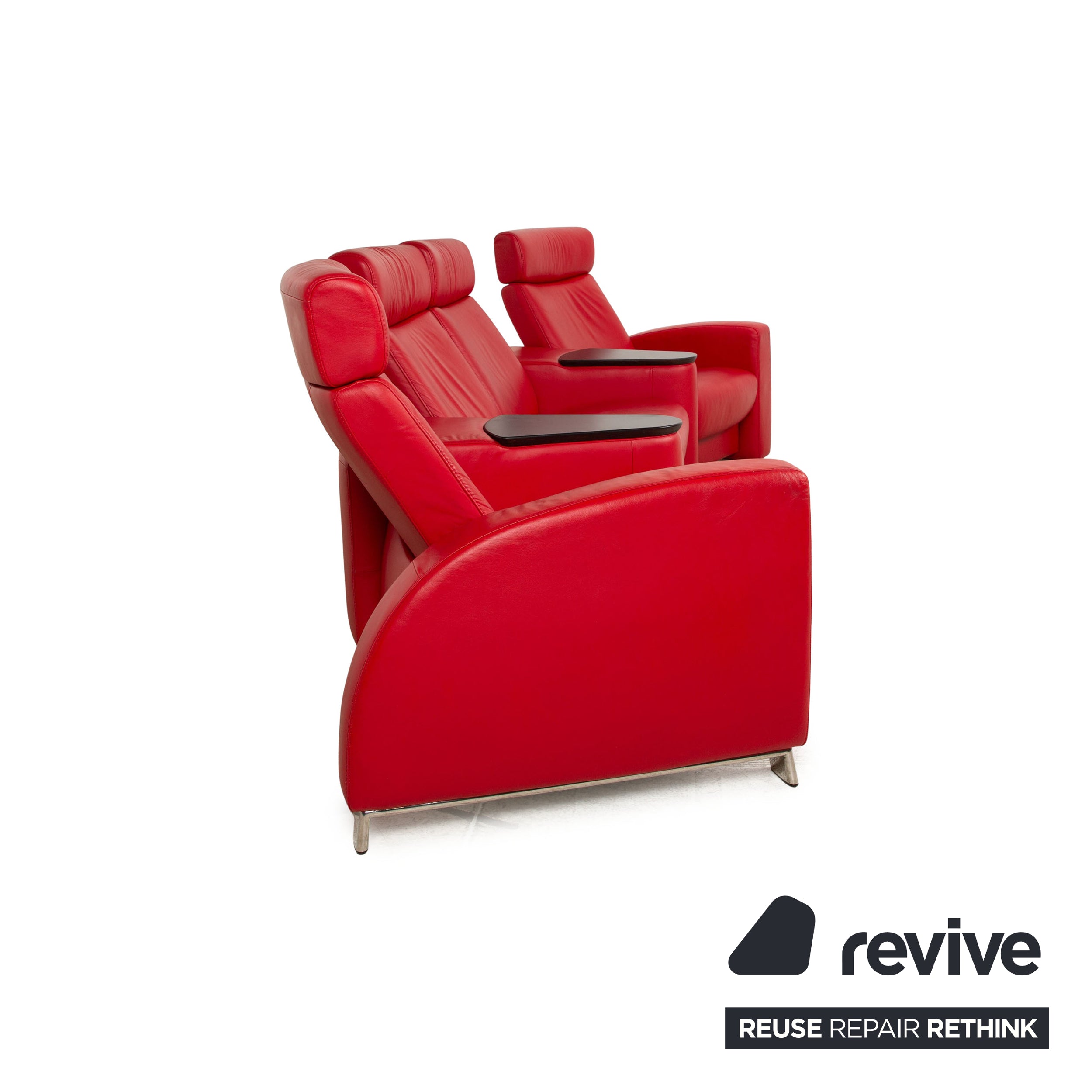 Stressless Arion Canapé en Cuir Rouge Quatre Places Home Cinéma Fonction Relax Fonction Manuelle Canapé