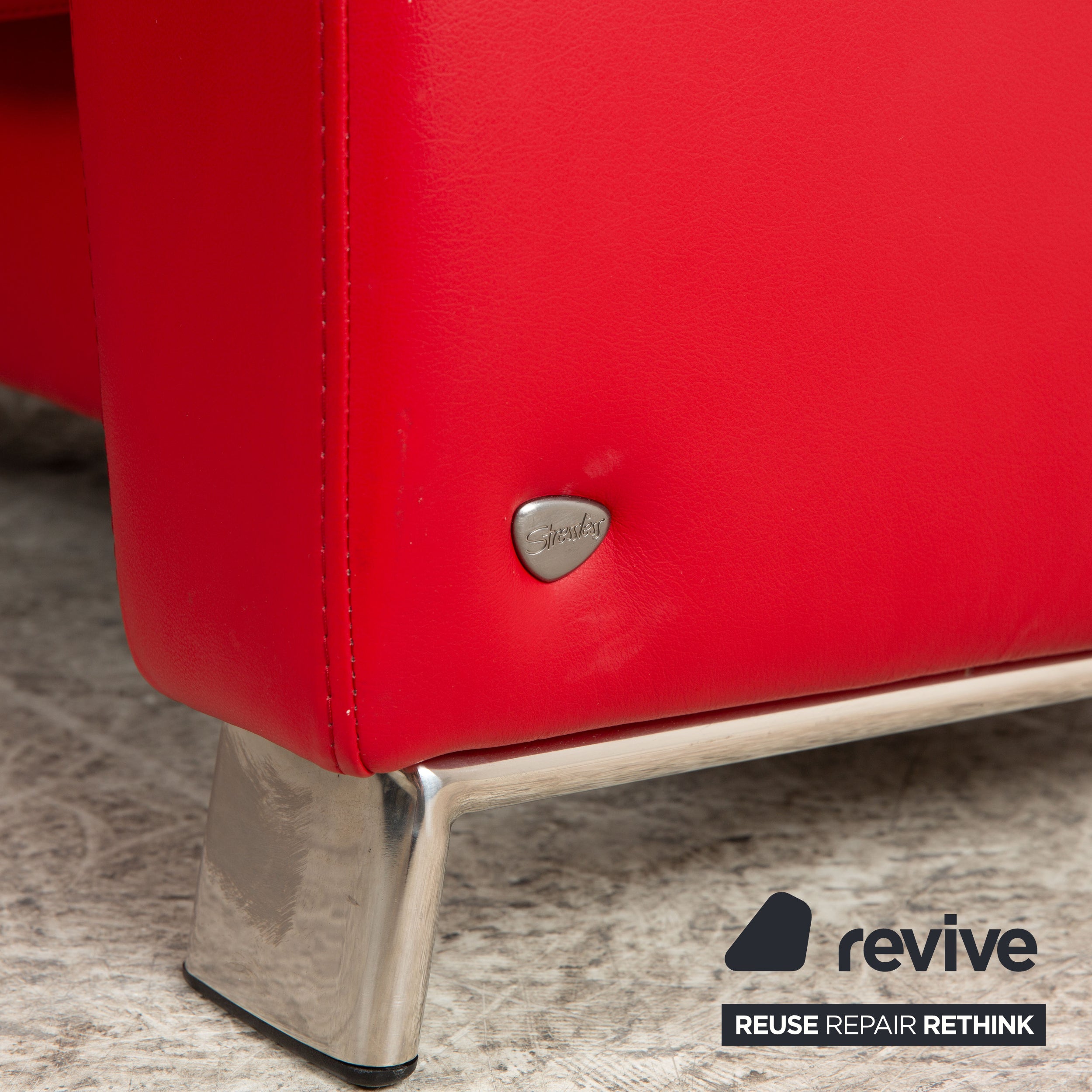Stressless Arion Canapé en Cuir Rouge Quatre Places Home Cinéma Fonction Relax Fonction Manuelle Canapé