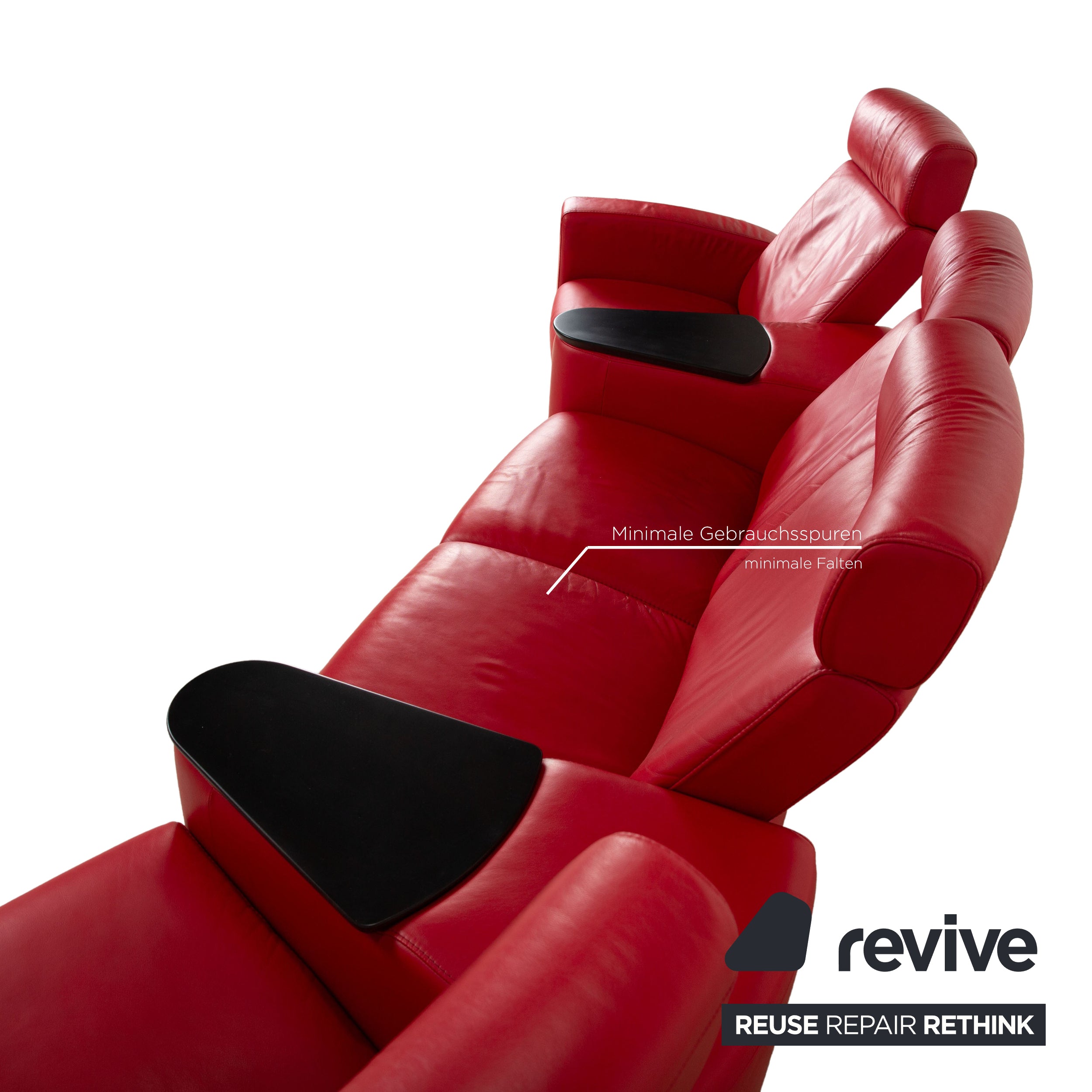Stressless Arion Canapé en Cuir Rouge Quatre Places Home Cinéma Fonction Relax Fonction Manuelle Canapé