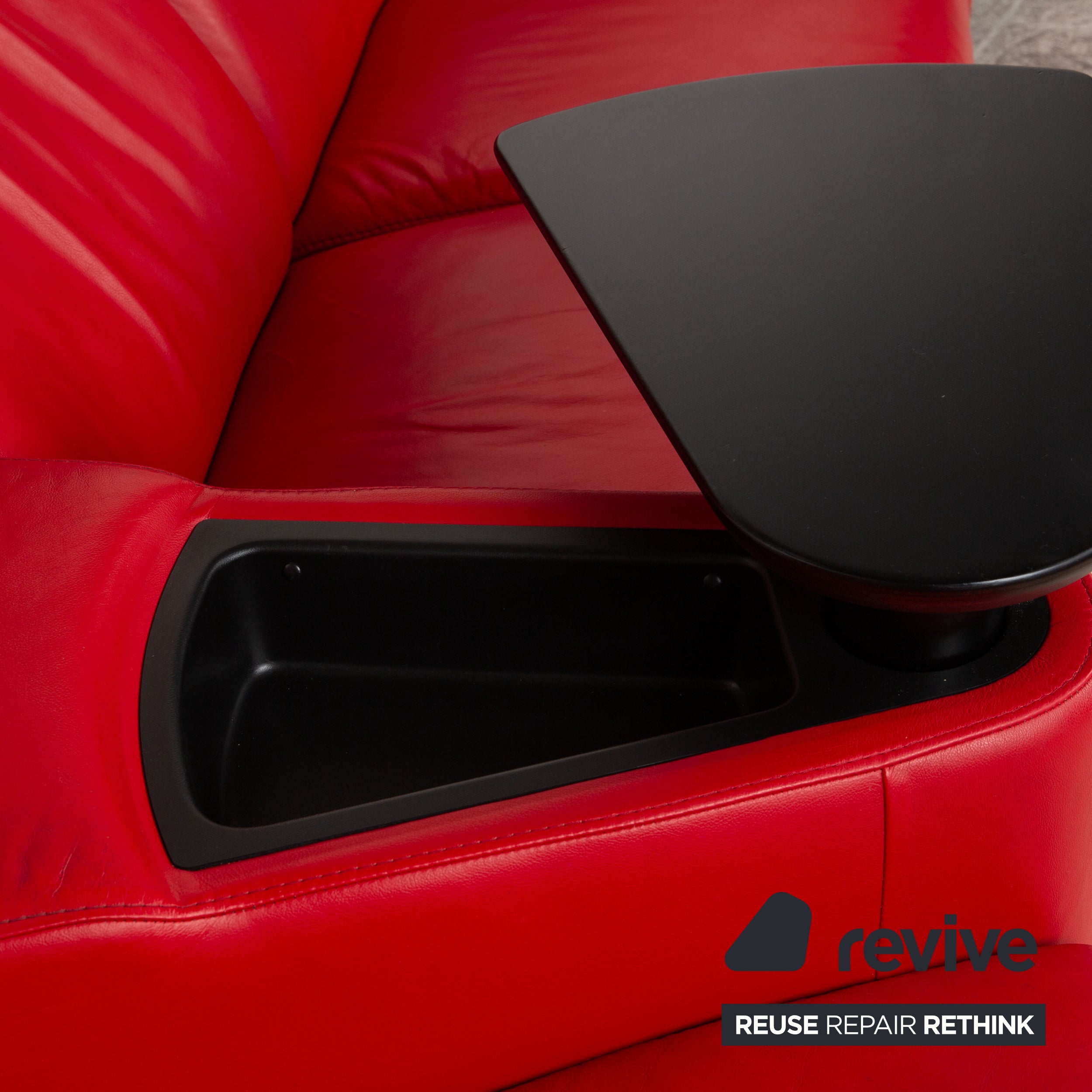 Stressless Arion Canapé en Cuir Rouge Quatre Places Home Cinéma Fonction Relax Fonction Manuelle Canapé