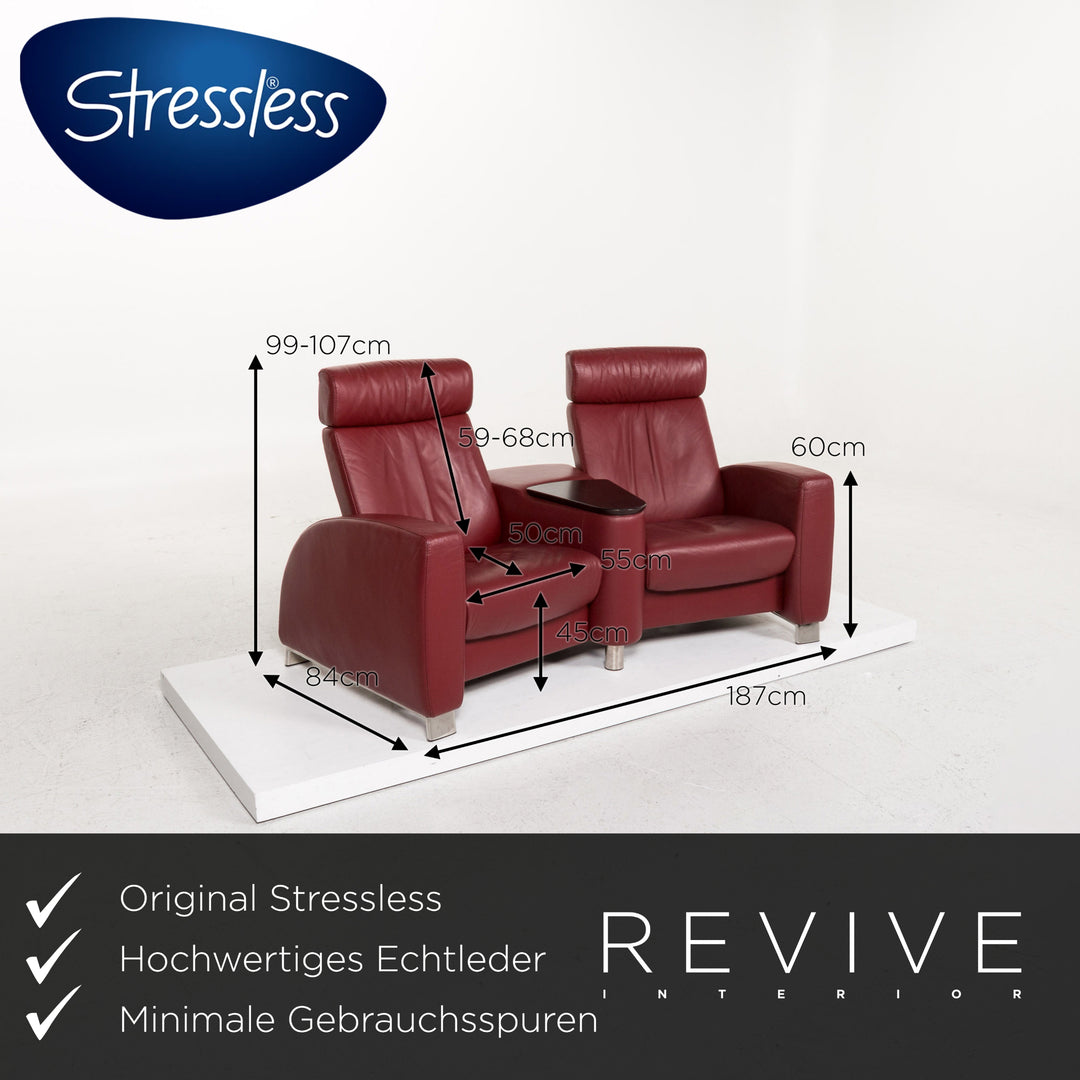 Stressless Arion canapé en cuir rouge deux places fonction Stressless Arion canapé en cuir rouge deux places fonction