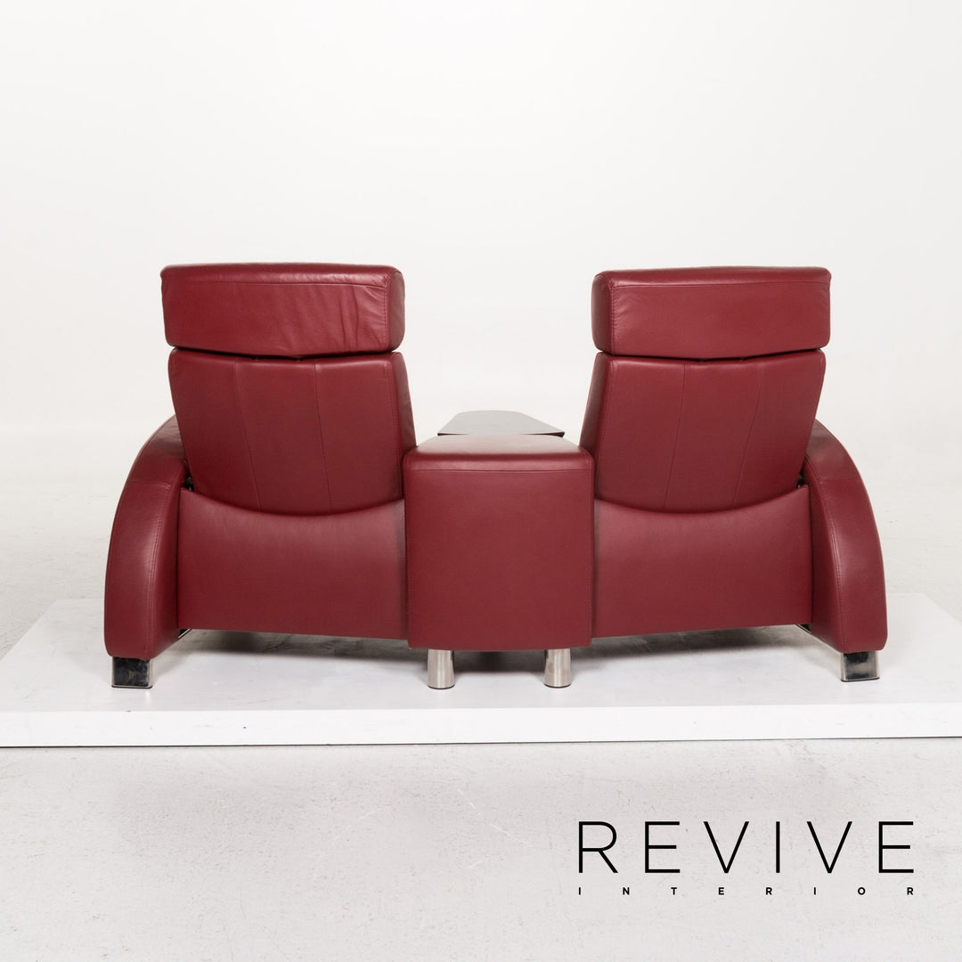 Stressless Arion Leder Sofa Rot Zweisitzer Funktion Couch #13342