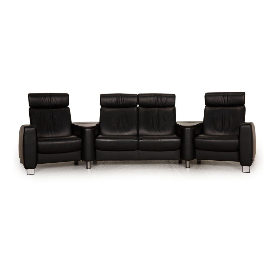 Stressless Arion Leather Sofa Black Four seater function couch