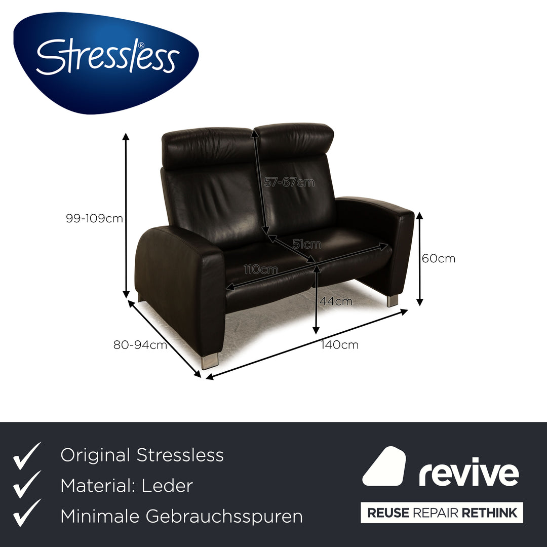 Stressless Arion Leder Sofa Schwarz Zweisitzer Couch manuelle Funktion