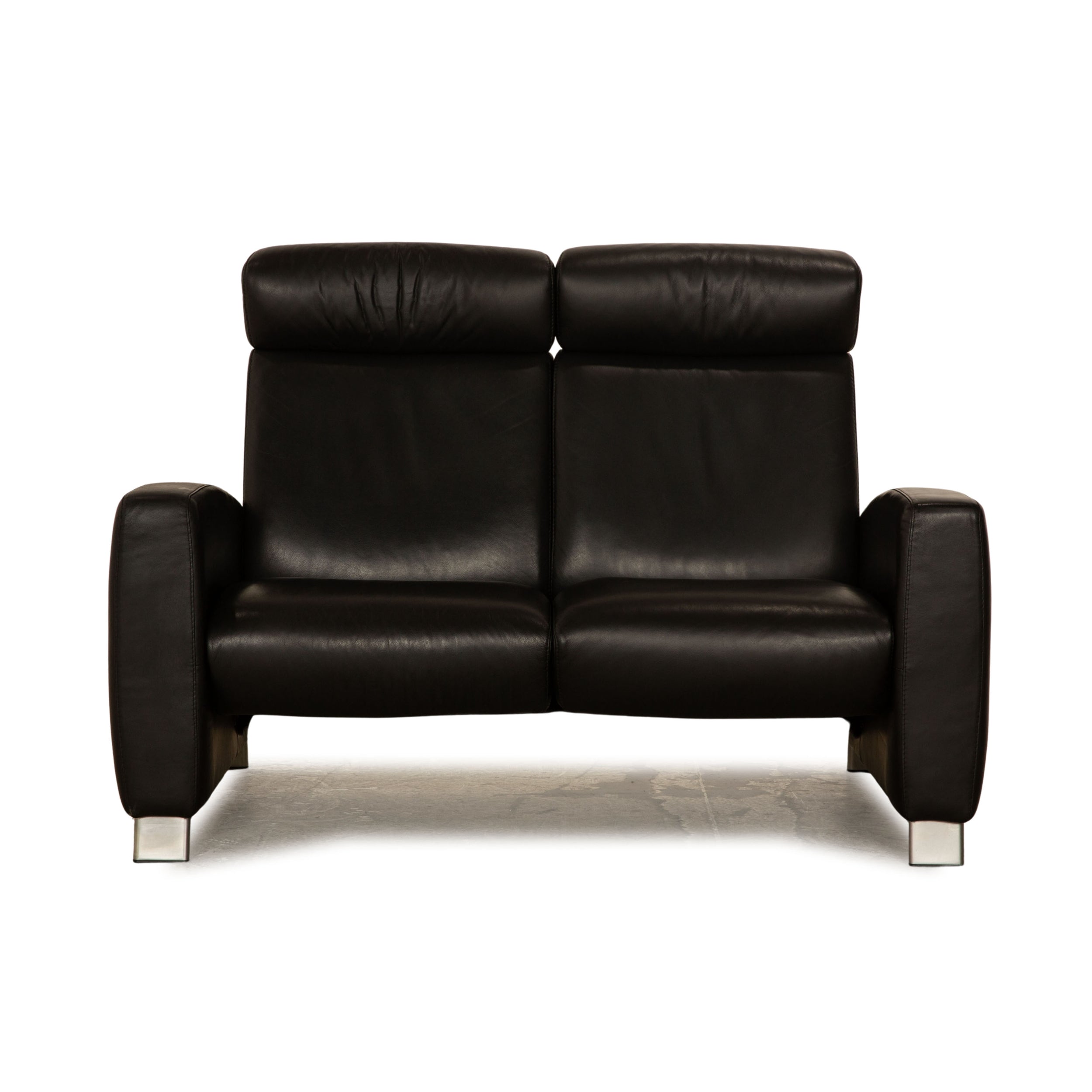 Stressless Arion Leather Sofa Black Two Seater Couch Manual Function