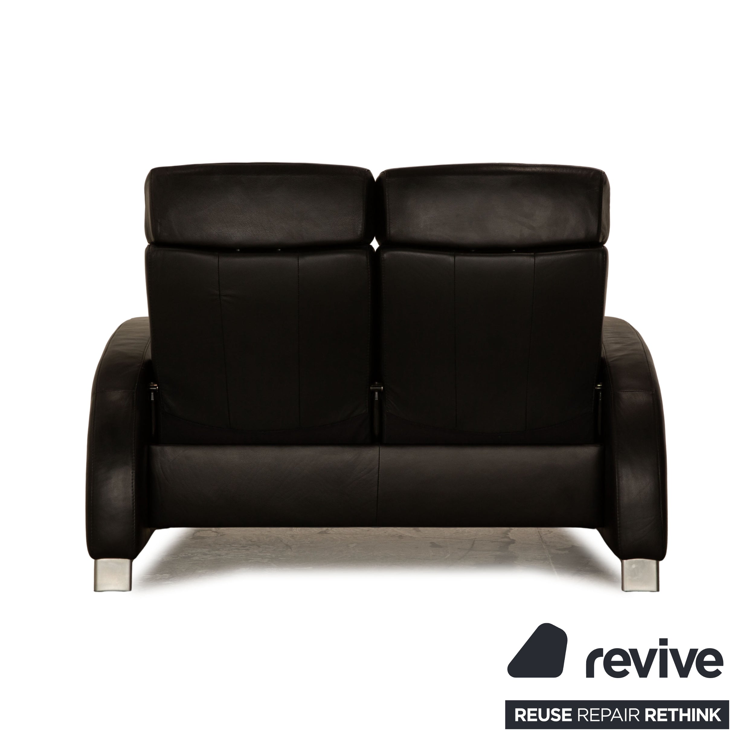 Stressless Arion Leather Sofa Black Two Seater Couch Manual Function