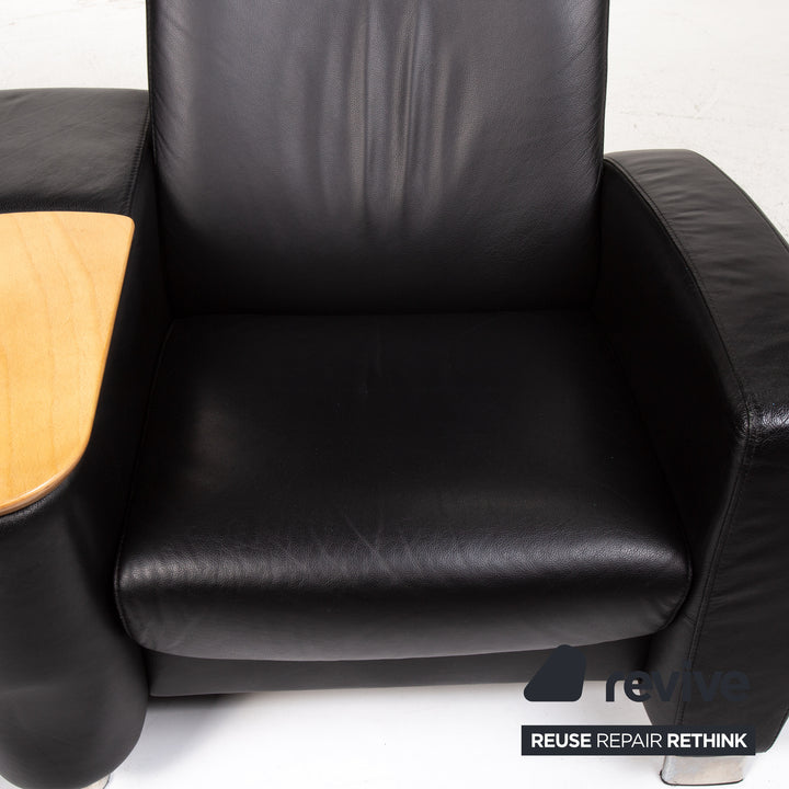 Stressless Arion Canapé en cuir noir Fonction deux places Canapé Home Cinéma Fonction manuelle