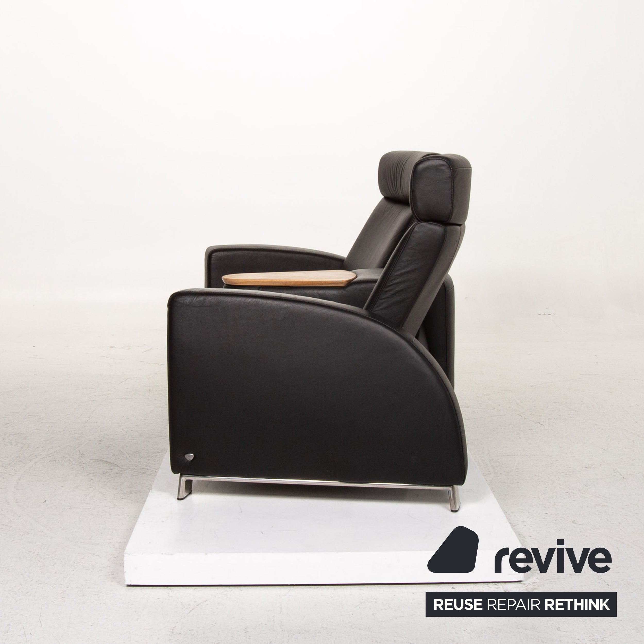 Stressless Arion Leather Sofa Black Two Seater Function Home Theater Sofa Manual Function