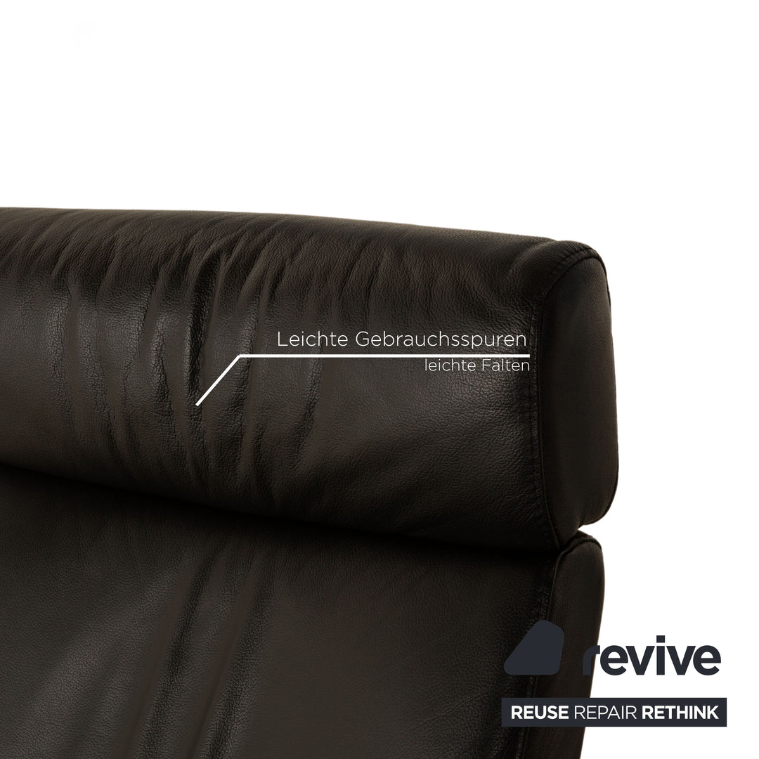 Stressless Arion Leder Sofa Schwarz Zweisitzer Funktion Heimkinosofa manuelle Funktion