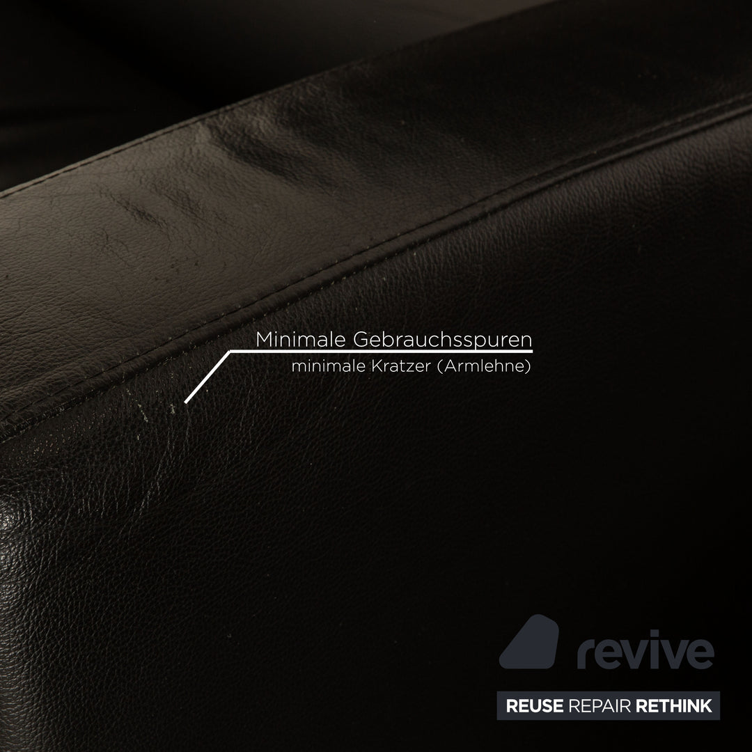 Stressless Arion Canapé en cuir noir Fonction deux places Canapé Home Cinéma Fonction manuelle