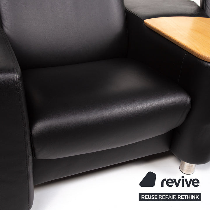 Stressless Arion Leather Sofa Black Two Seater Function Home Theater Sofa Manual Function