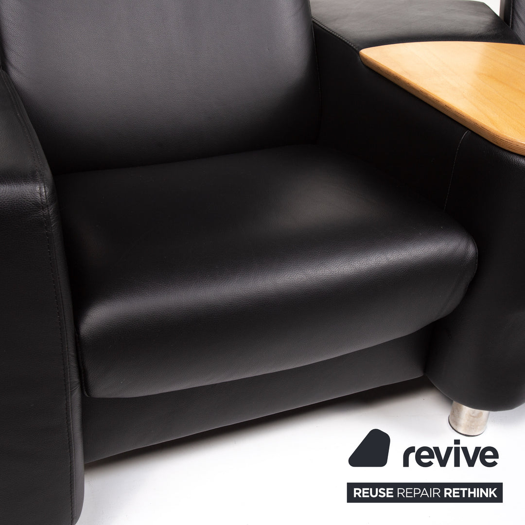 Stressless Arion Canapé en cuir noir Fonction deux places Canapé Home Cinéma Fonction manuelle