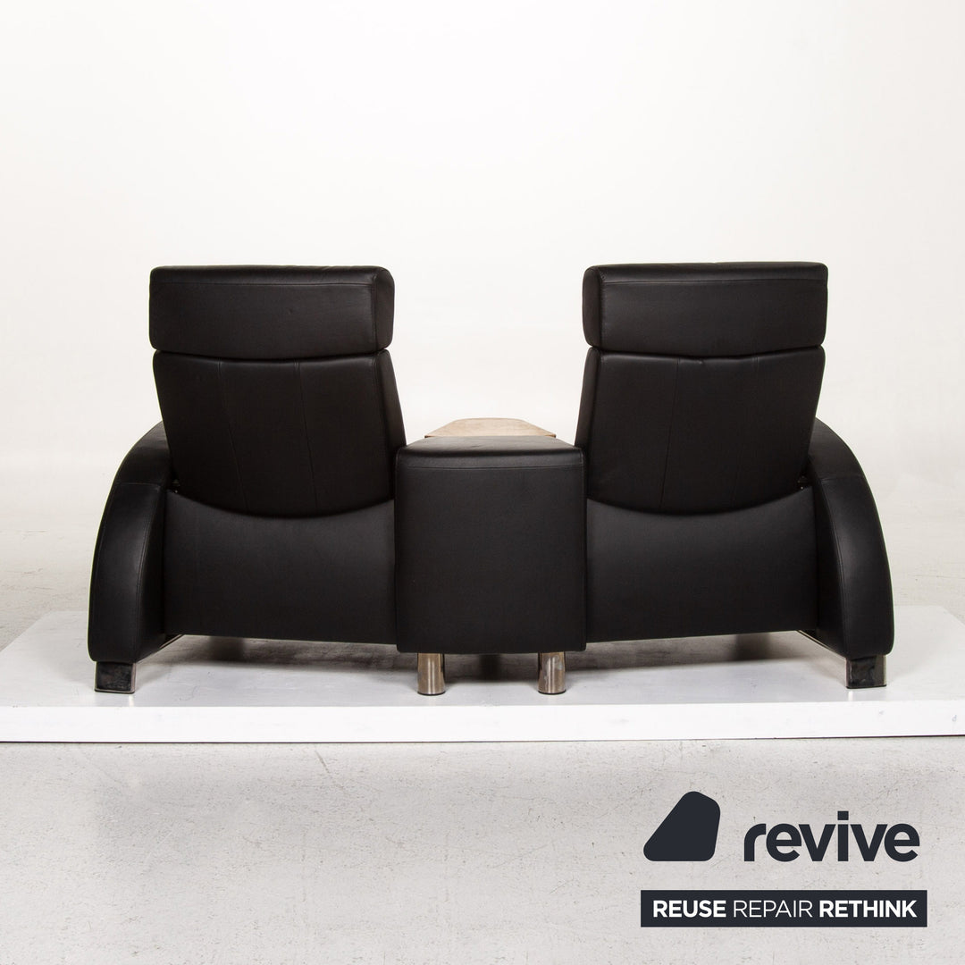 Stressless Arion Leder Sofa Schwarz Zweisitzer Funktion Heimkinosofa manuelle Funktion