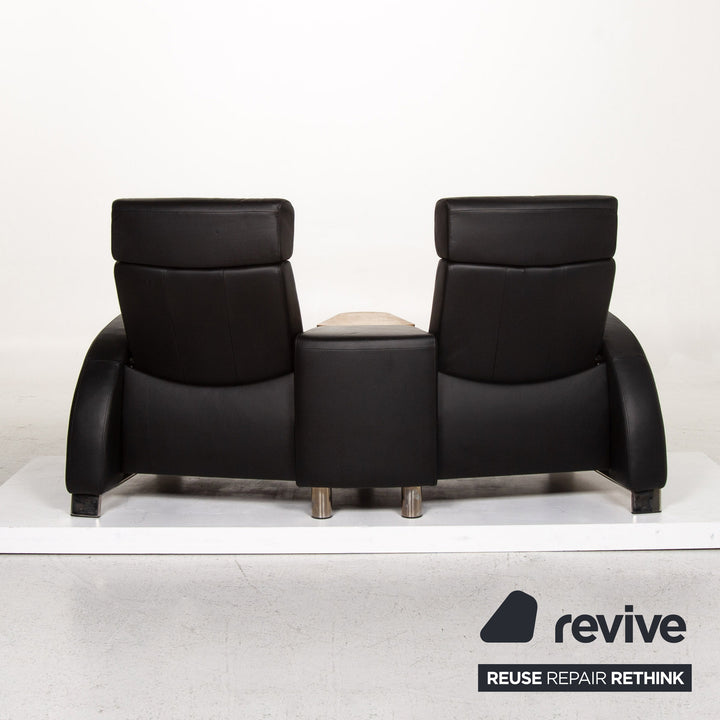 Stressless Arion Canapé en cuir noir Fonction deux places Canapé Home Cinéma Fonction manuelle