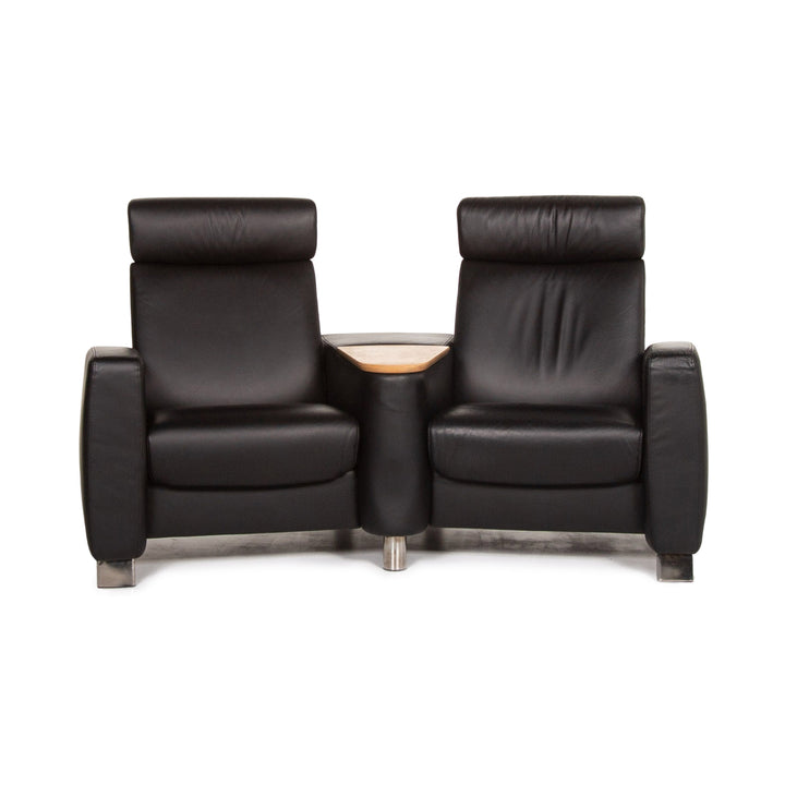 Stressless Arion Leder Sofa Schwarz Zweisitzer Funktion Heimkinosofa manuelle Funktion