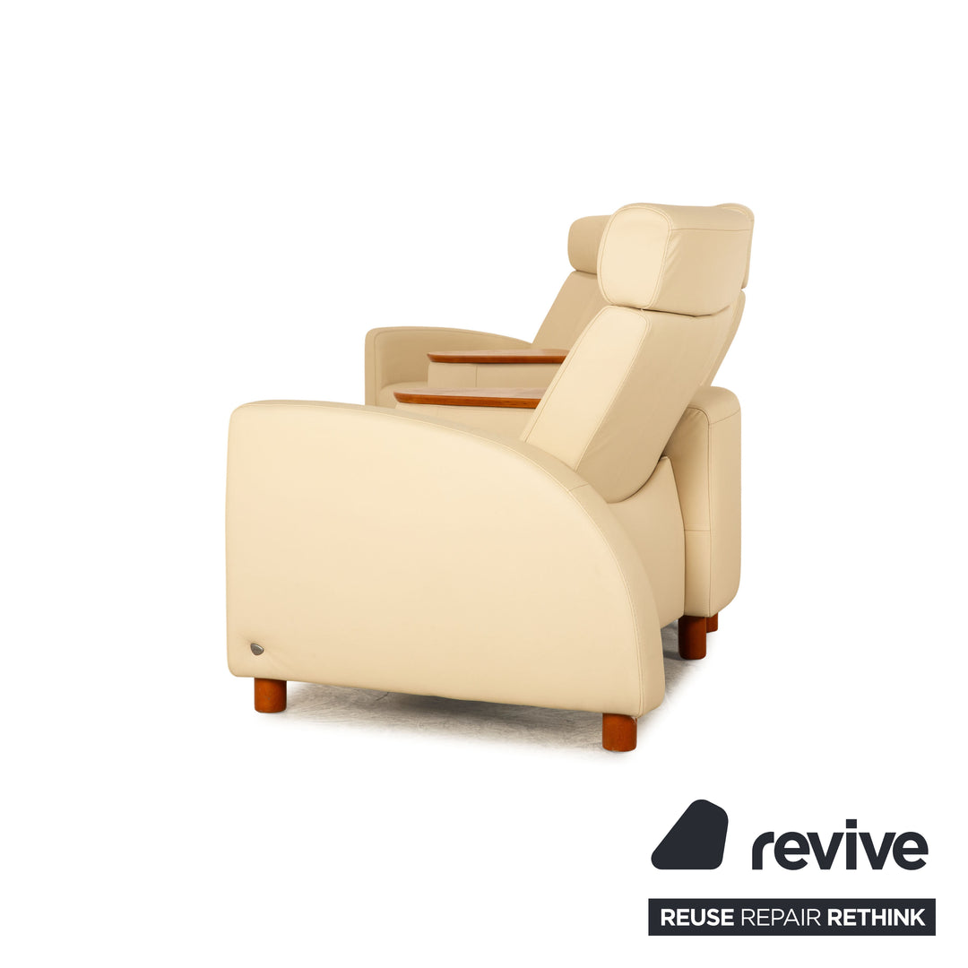 Stressless Arion läder fyrsitsig beige soffa manuell funktion