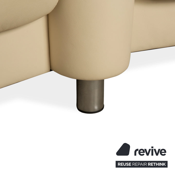 Stressless Arion Leder Viersitzer Creme manuelle Funktion Sofa Couch