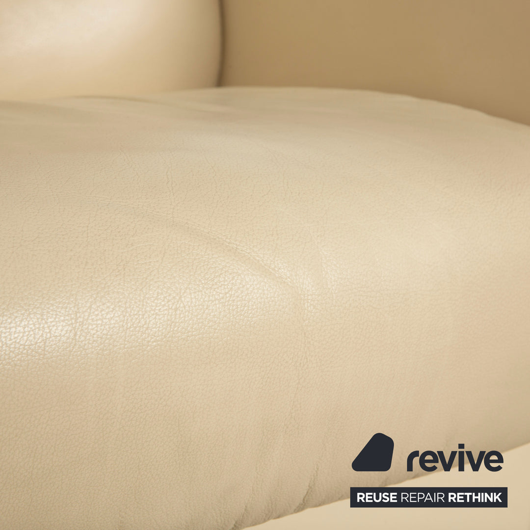 Stressless Arion Leder Viersitzer Creme manuelle Funktion Sofa Couch