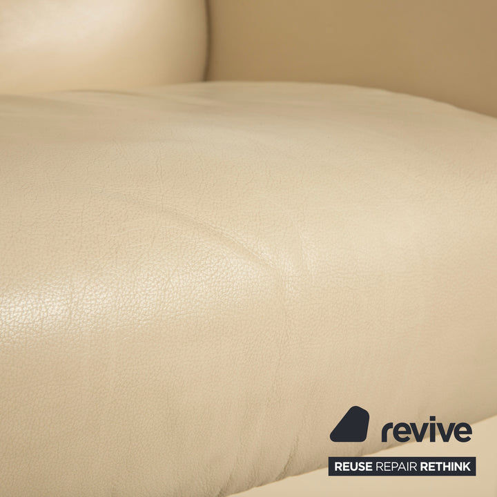 Stressless Arion Leder Viersitzer Creme manuelle Funktion Sofa Couch