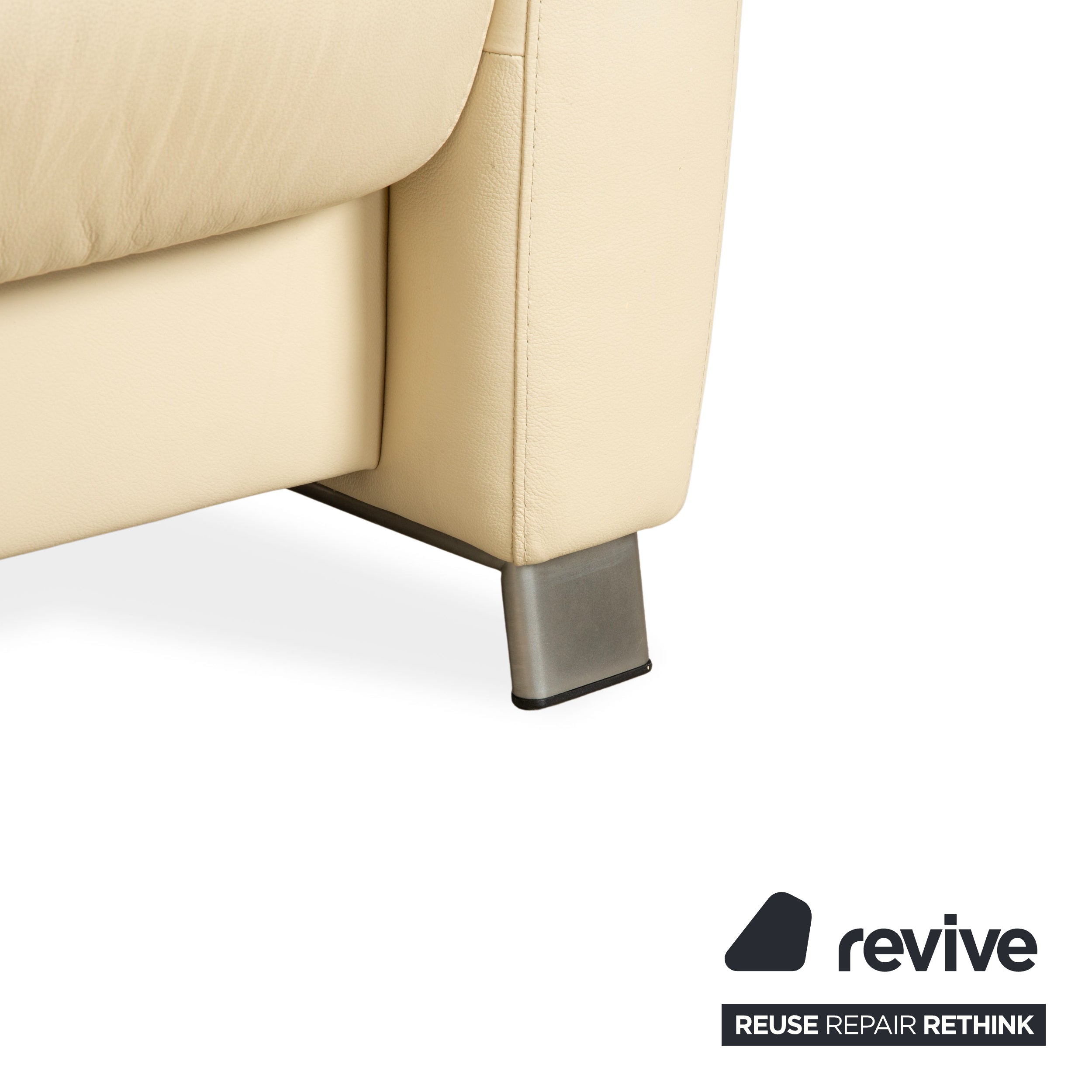 Stressless Arion Leather Four Seater Cream Manual Function Sofa Couch