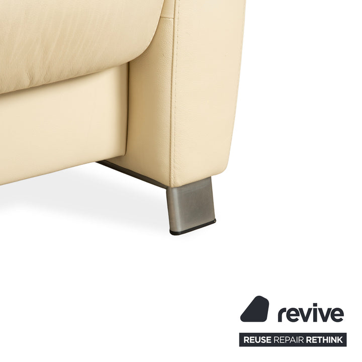 Stressless Arion Leder Viersitzer Creme manuelle Funktion Sofa Couch