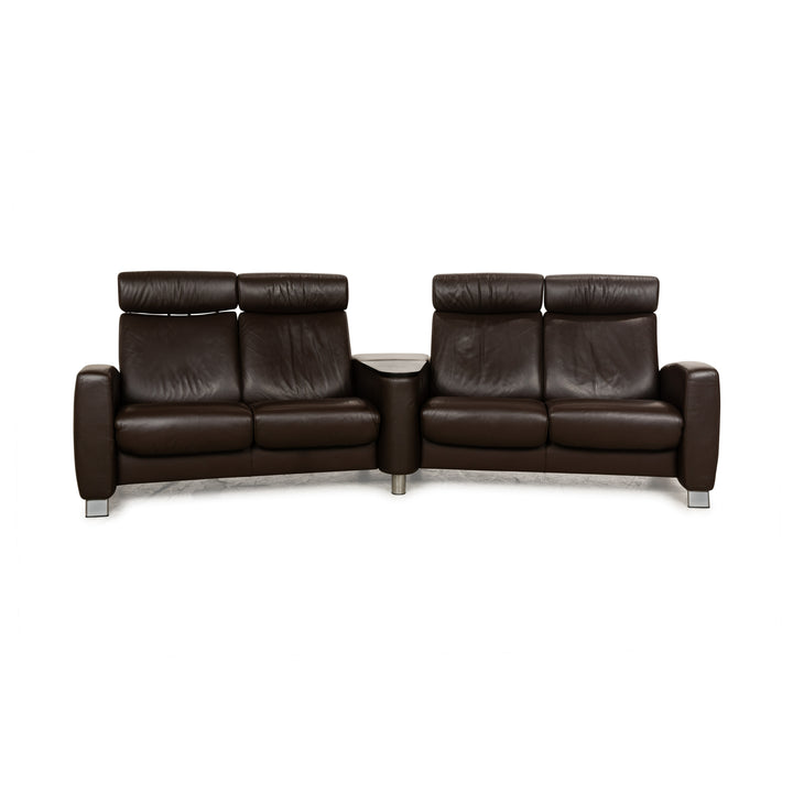 Canapé quatre places Stressless Arion en cuir marron foncé à fonction manuelle