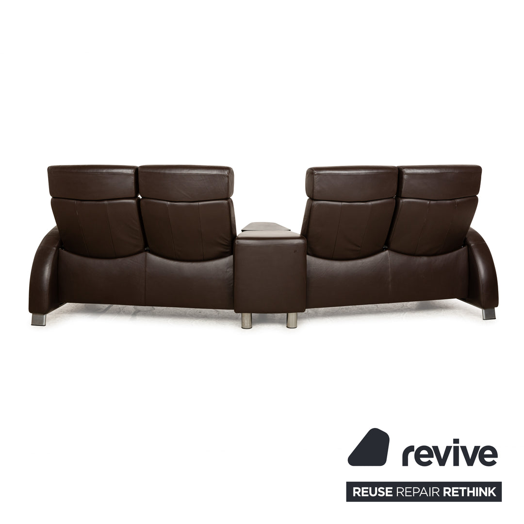 Canapé quatre places Stressless Arion en cuir marron foncé à fonction manuelle