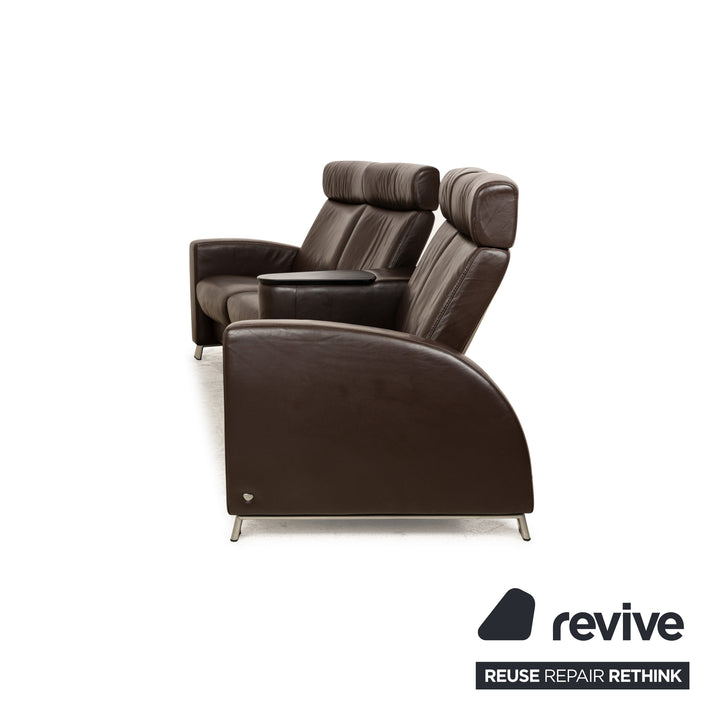 Canapé quatre places Stressless Arion en cuir marron foncé à fonction manuelle