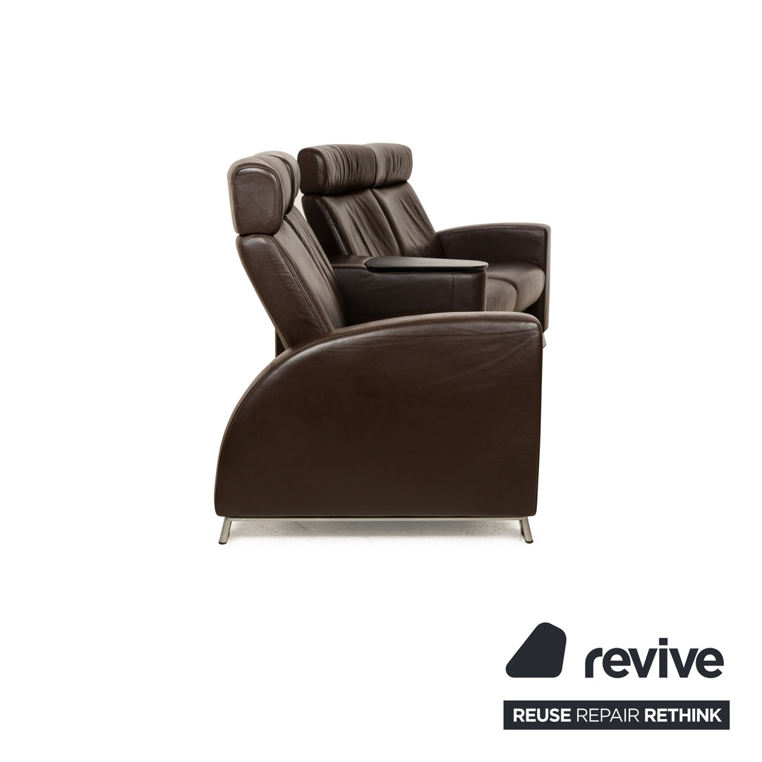 Canapé quatre places Stressless Arion en cuir marron foncé à fonction manuelle