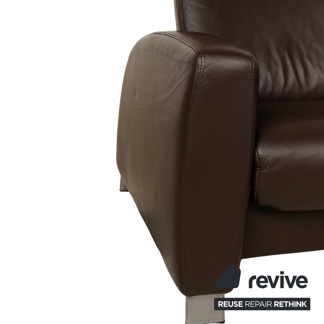 Canapé quatre places Stressless Arion en cuir marron foncé à fonction manuelle