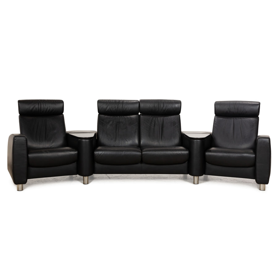 Stressless Arion Leder Viersitzer Schwarz manuelle Funktion Sofa Couch