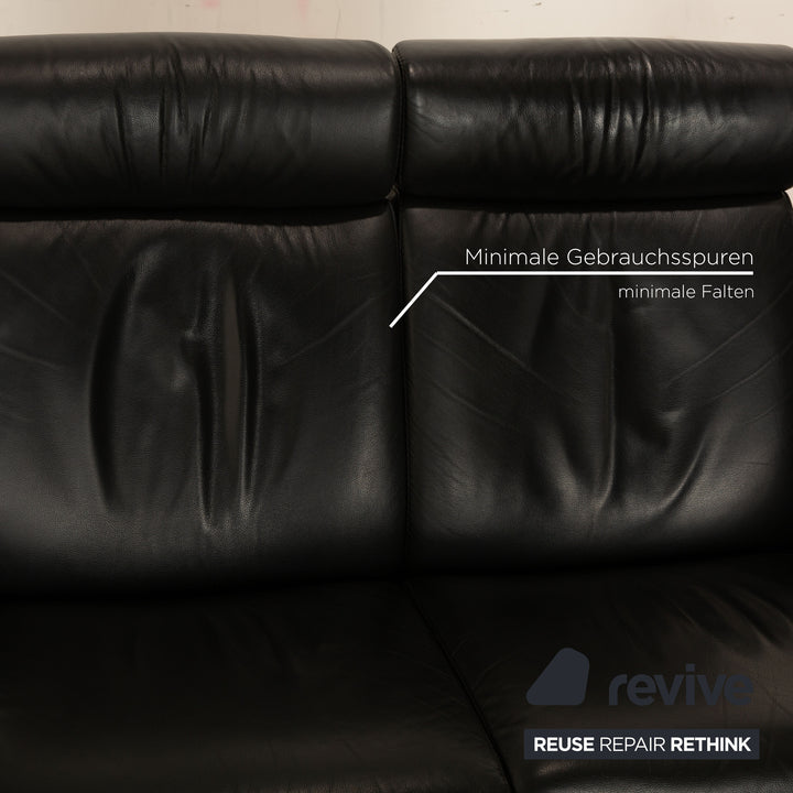 Stressless Arion Leder Viersitzer Schwarz manuelle Funktion Sofa Couch