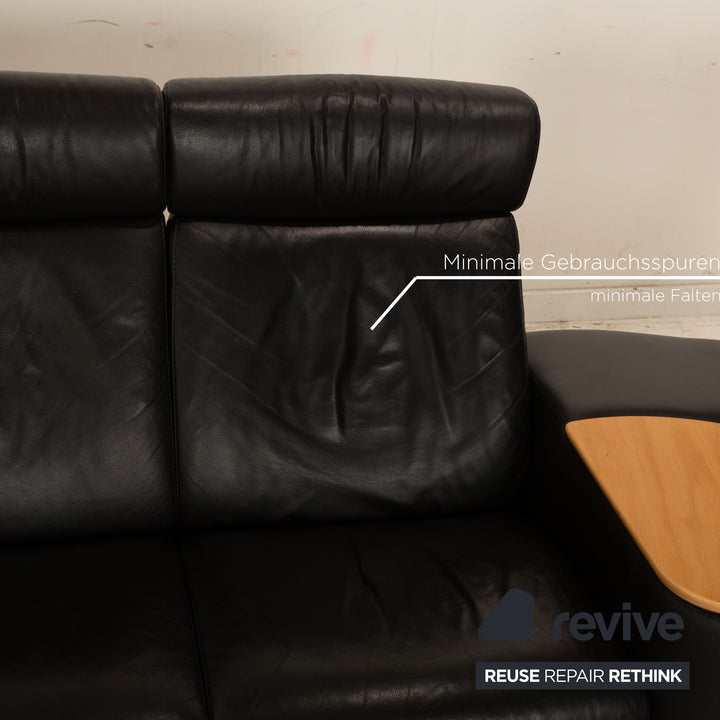 Stressless Arion Leder Viersitzer Schwarz Sofa Couch manuelle Funktion